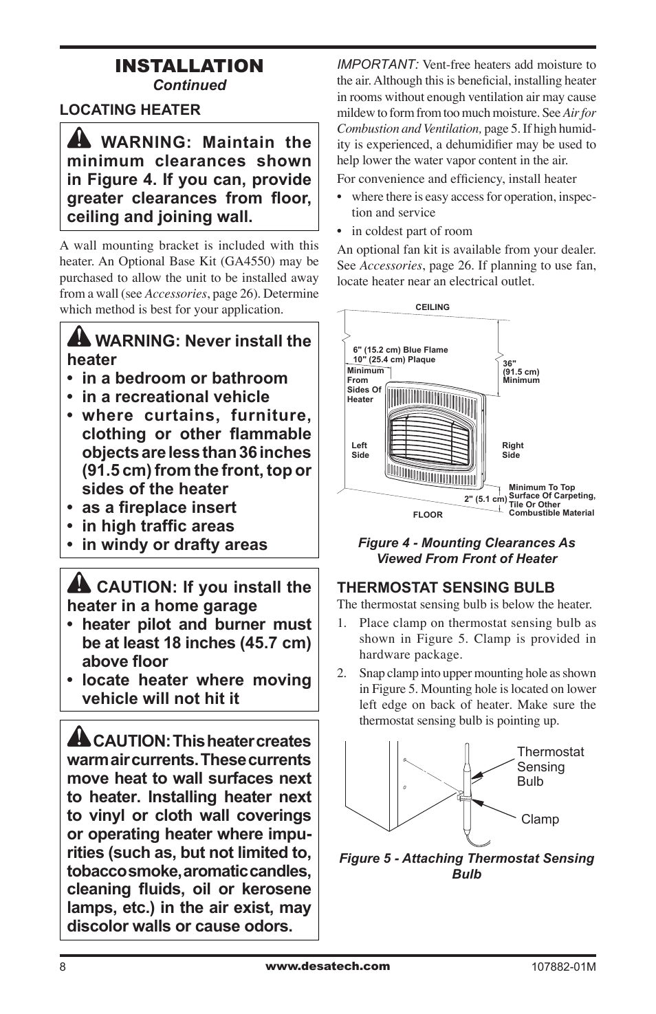 Installation | Desa CBT30NT User Manual | Page 8 / 28