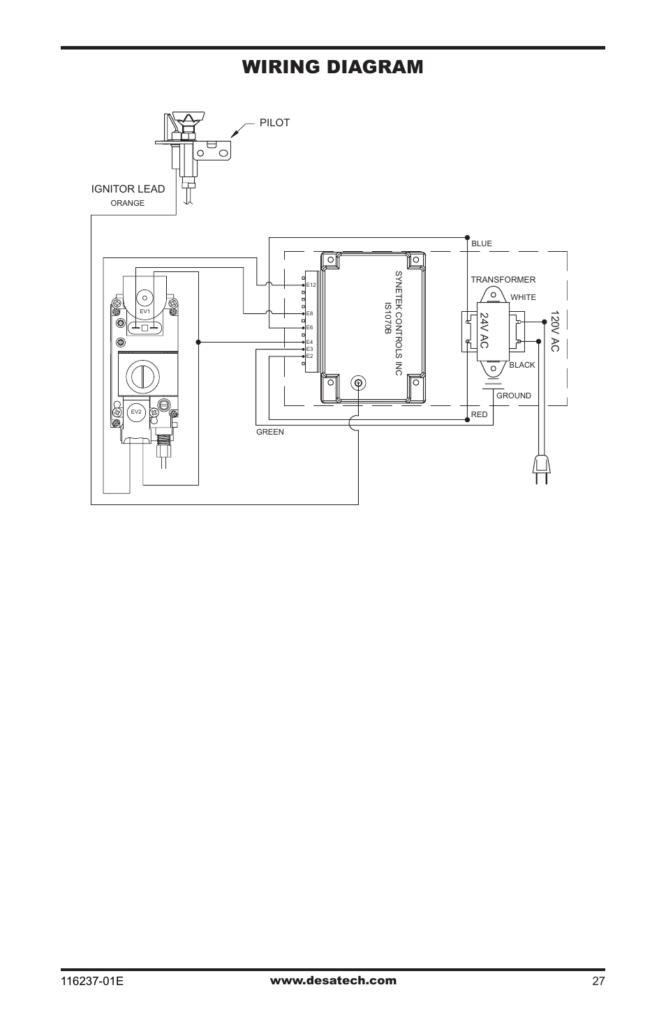 Wiring diagram | Desa VC42NE SERIES User Manual | Page 27 / 40