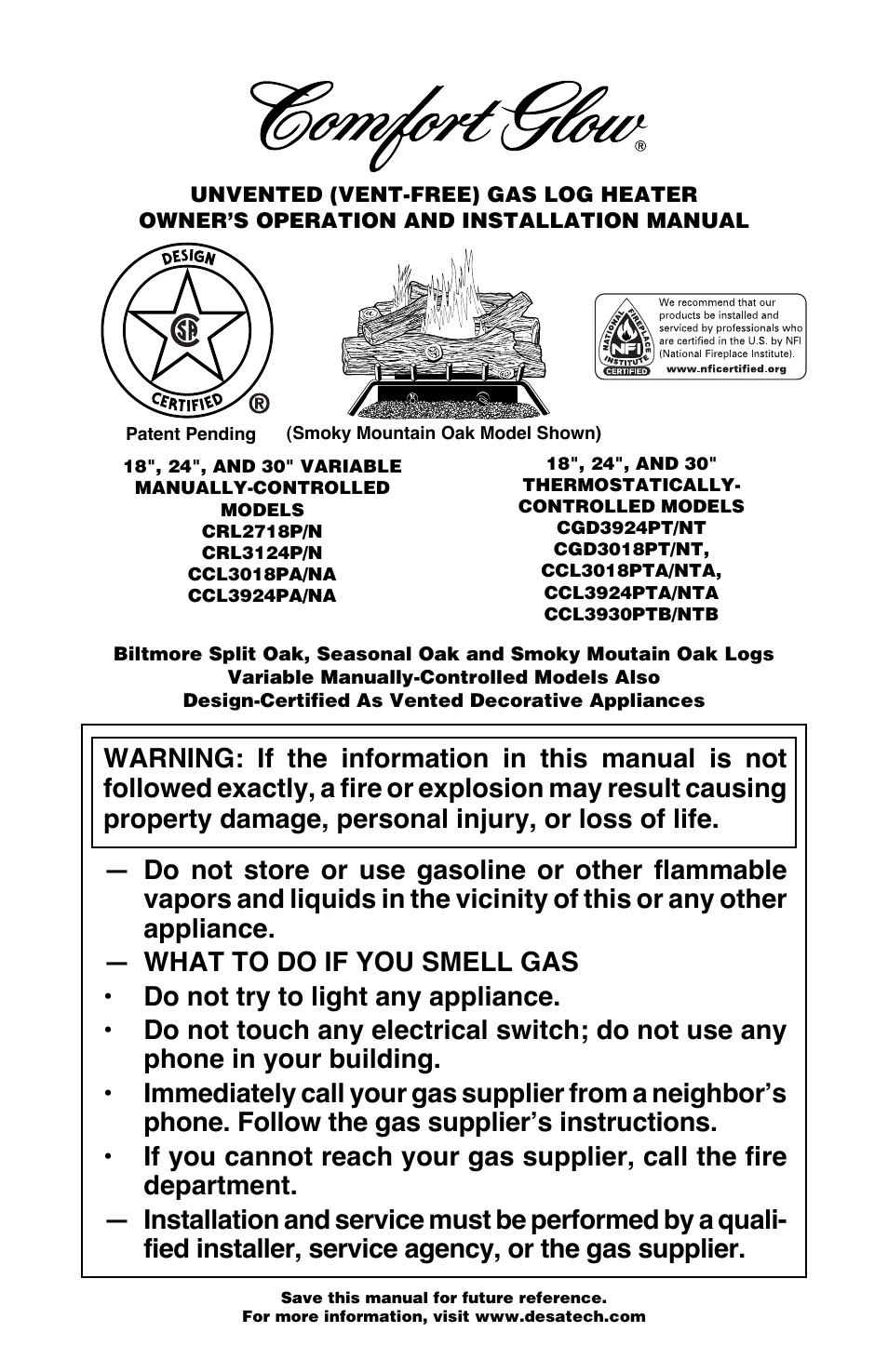 Desa CGD3018PT/NT User Manual | 44 pages