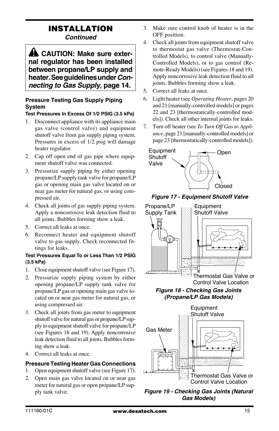 Installation, Continued | Desa CGD3018PT/NT User Manual | Page 15 / 44