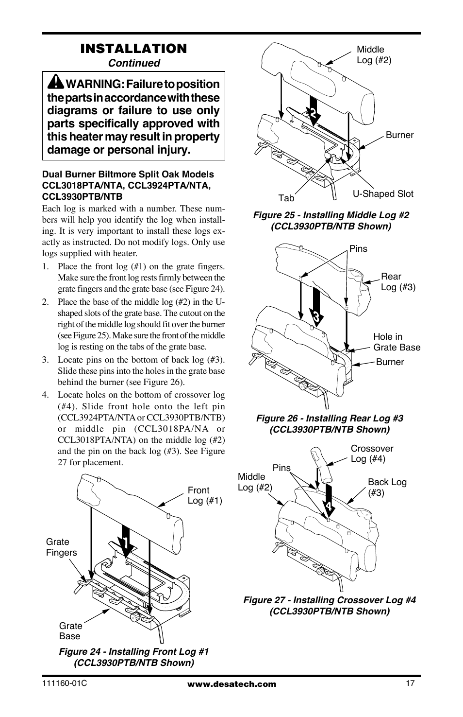 Installation | Desa CGD3018PT/NT User Manual | Page 17 / 44