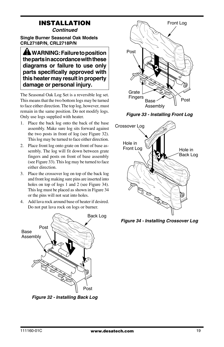 Installation | Desa CGD3018PT/NT User Manual | Page 19 / 44