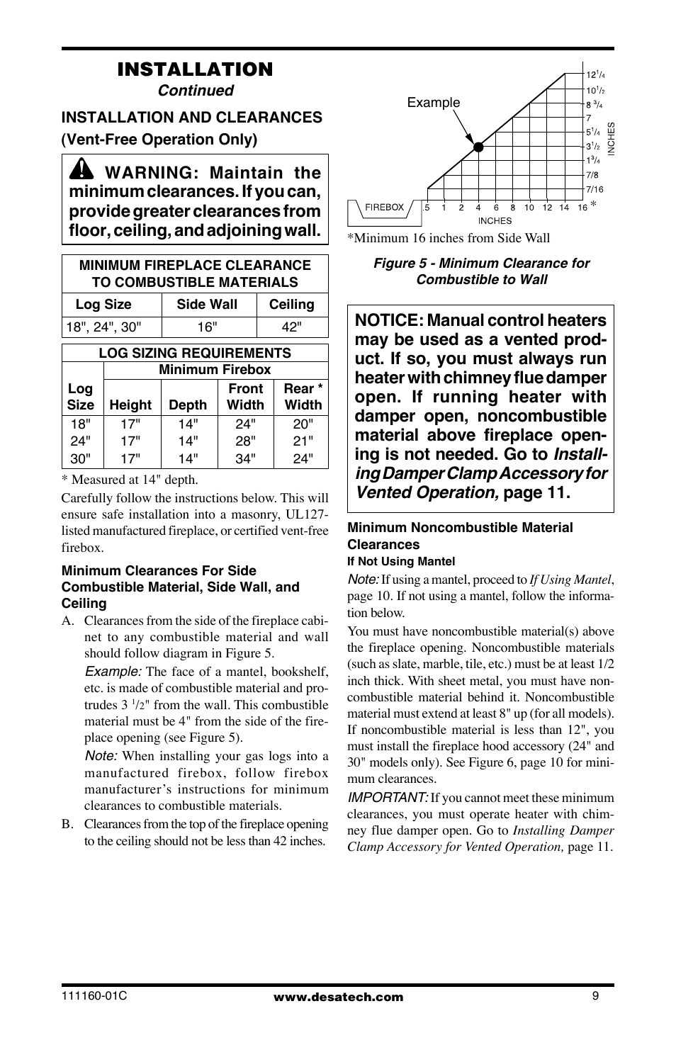 Installation | Desa CGD3018PT/NT User Manual | Page 9 / 44