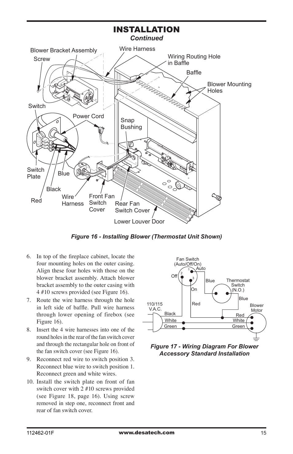 Installation, Continued | Desa VMH10TPC User Manual | Page 15 / 44