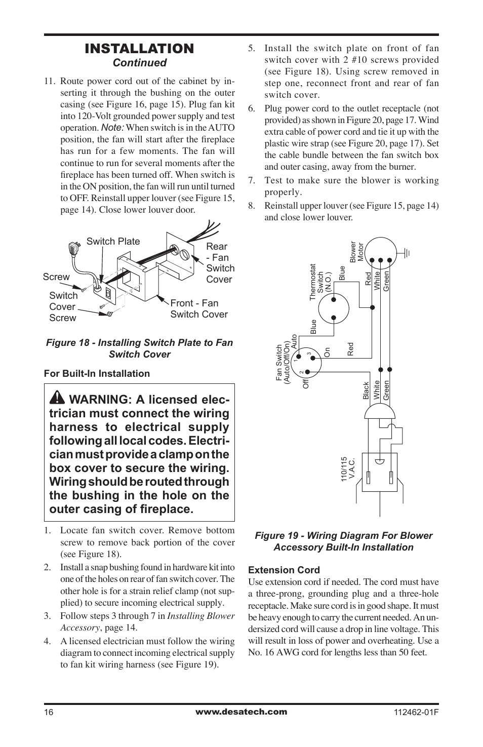 Installation | Desa VMH10TPC User Manual | Page 16 / 44