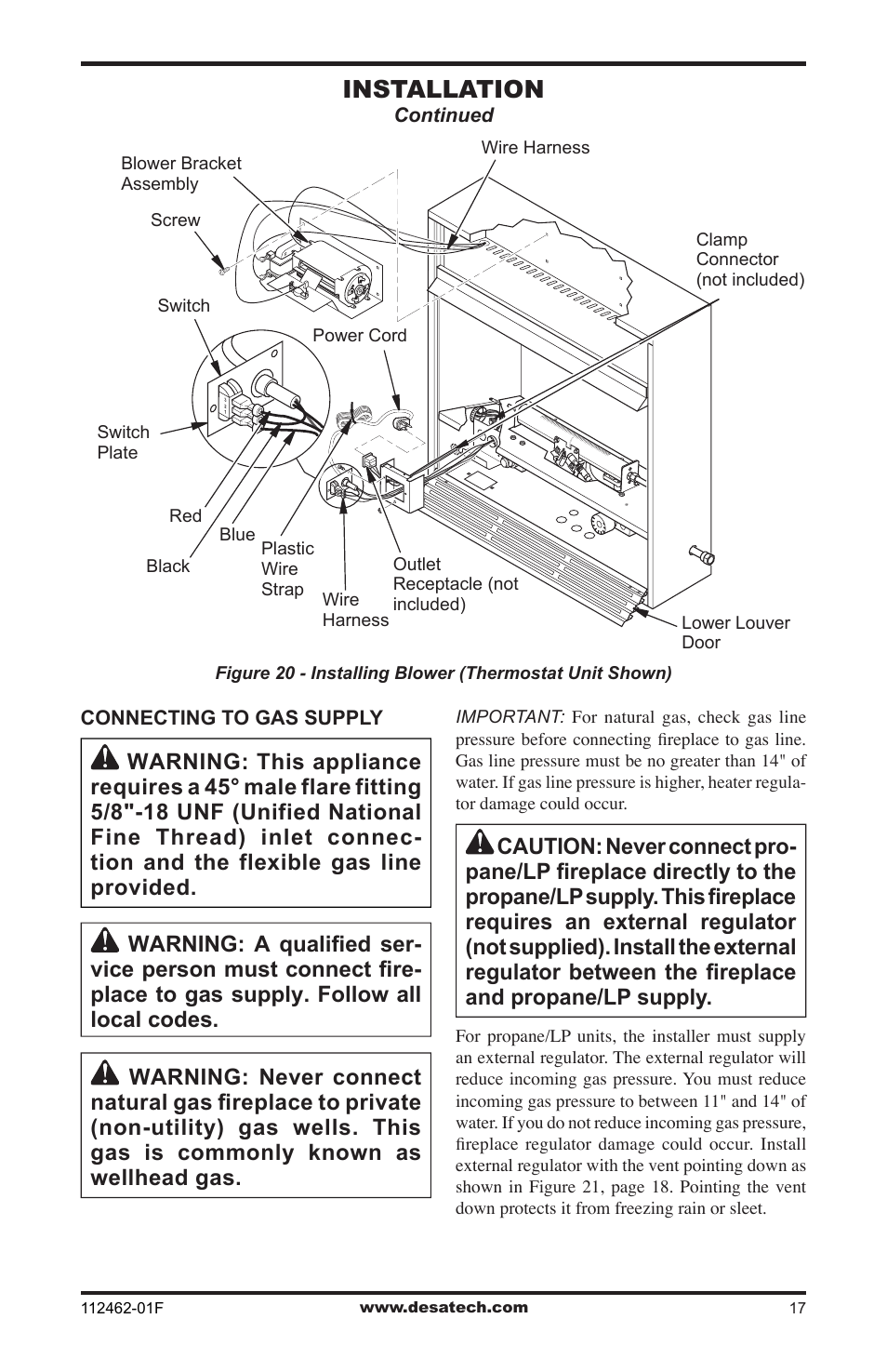 Installation | Desa VMH10TPC User Manual | Page 17 / 44