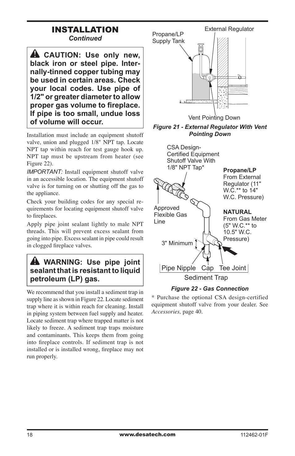 Installation | Desa VMH10TPC User Manual | Page 18 / 44
