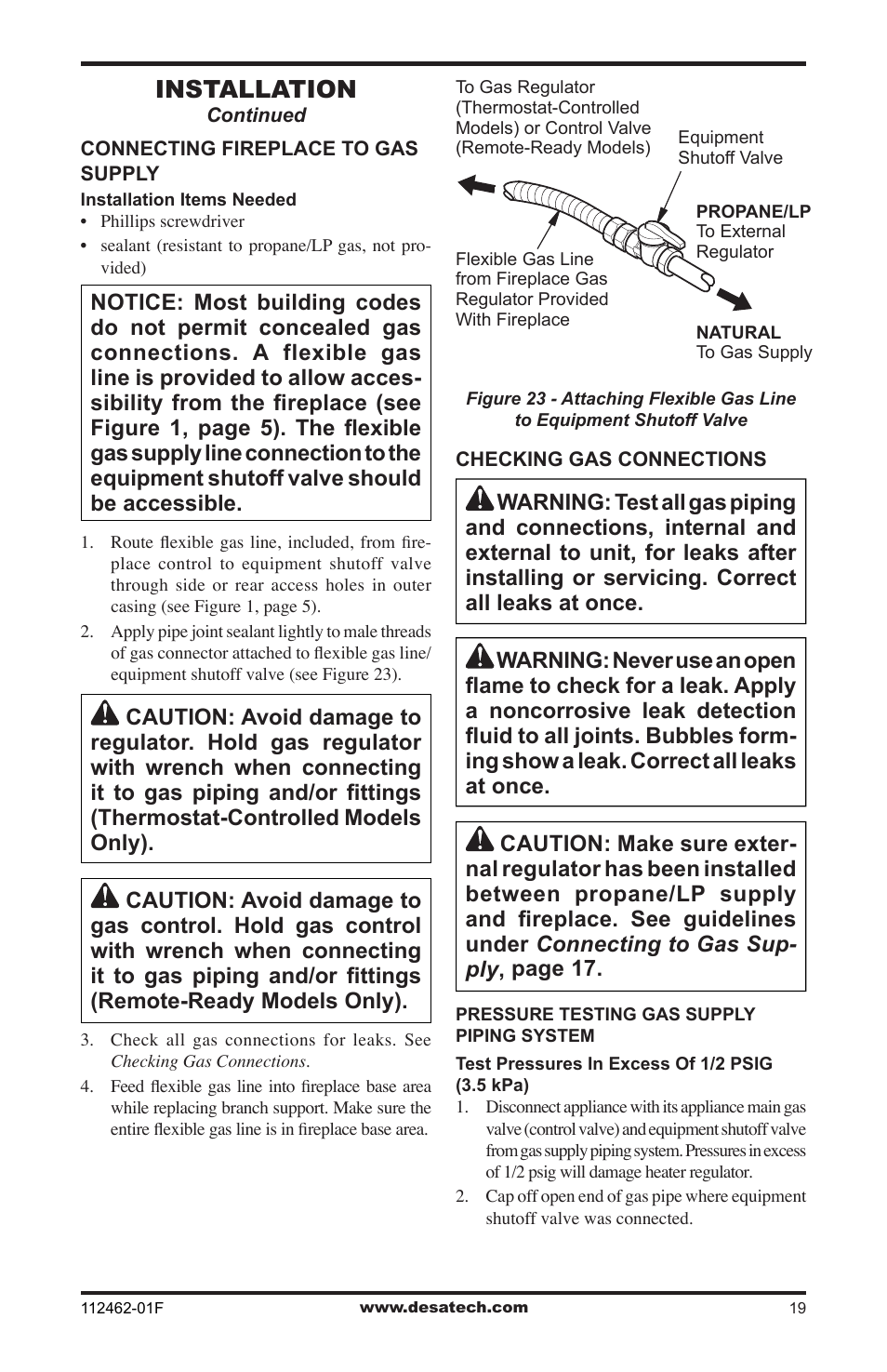 Installation | Desa VMH10TPC User Manual | Page 19 / 44