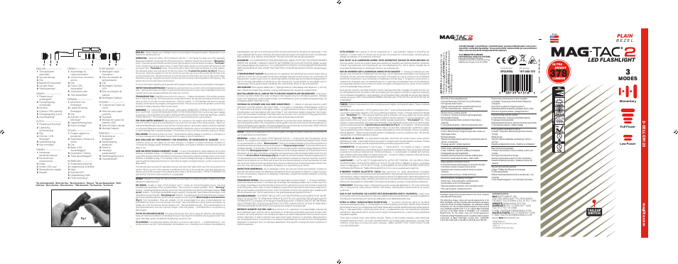Maglite MAG-TAC 2 Crowned Bezel LED Flashlight User Manual | 2 pages