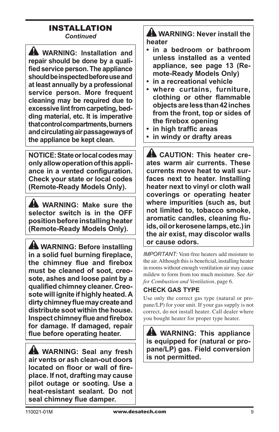 Desa VRL30PR User Manual | Page 9 / 44