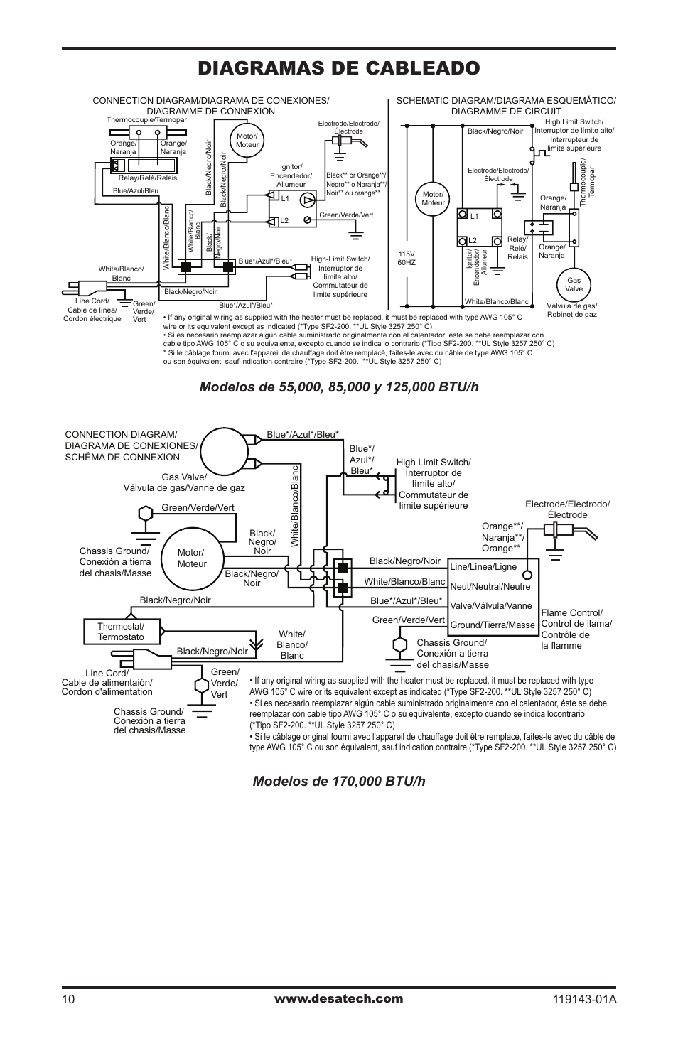 Diagramas de cableado | Desa TB111 User Manual | Page 28 / 56