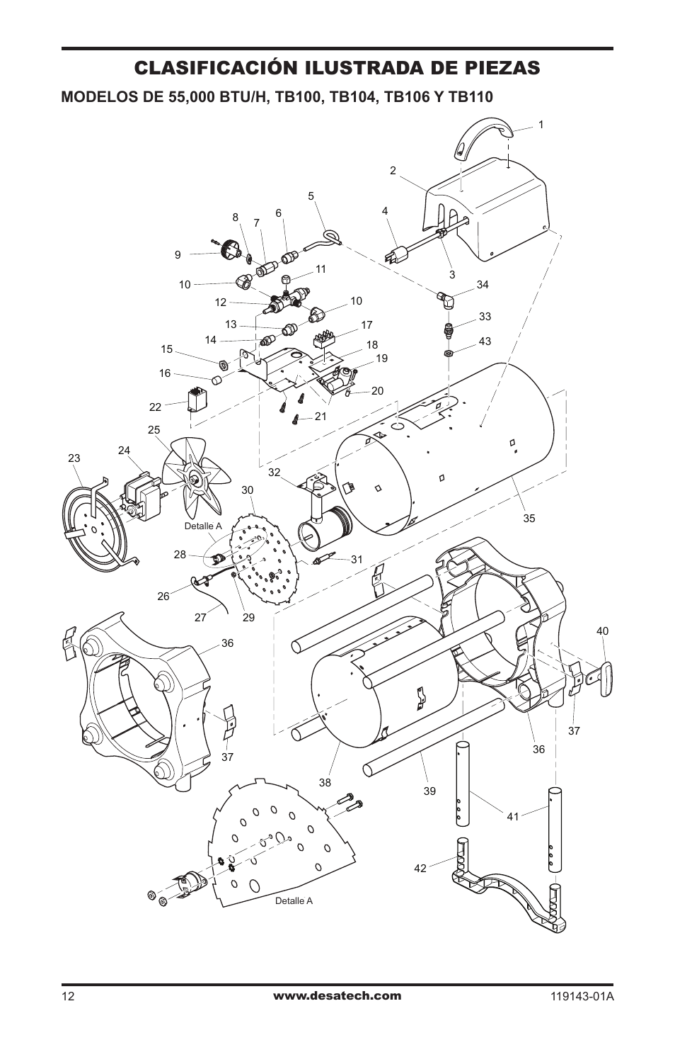 Clasificación ilustrada de piezas | Desa TB111 User Manual | Page 30 / 56