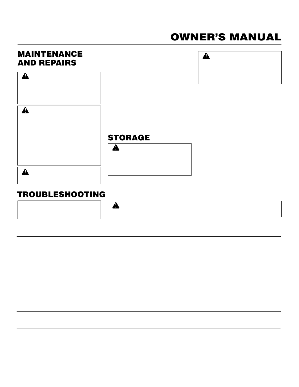 Owner’s manual, Troubleshooting, Maintenance and repairs | Storage | Desa Rgh3000pr User Manual | Page 15 / 32