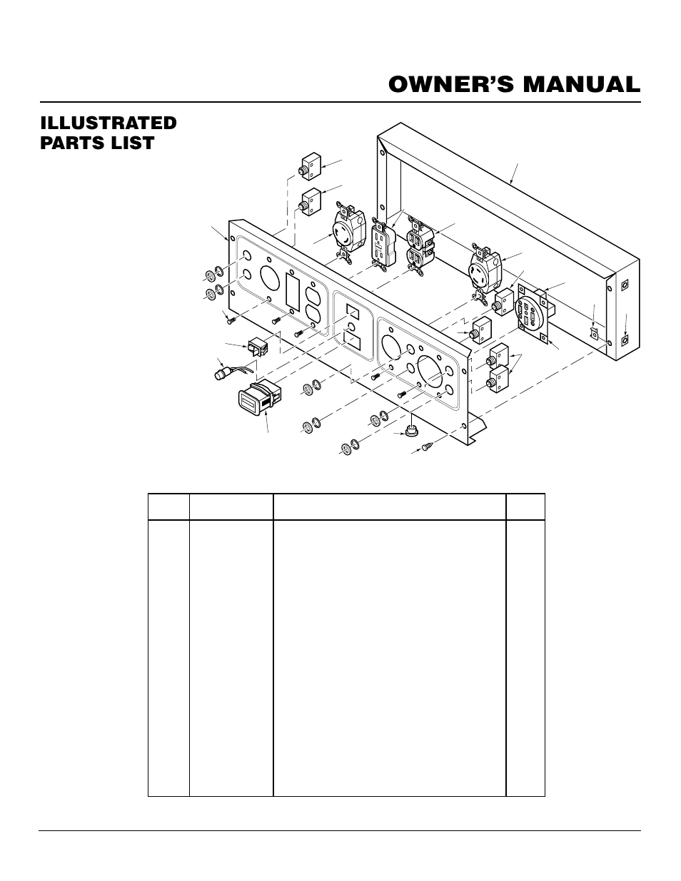 Owner’s manual, Illustrated parts list | Desa Rgh3000pr User Manual | Page 29 / 32