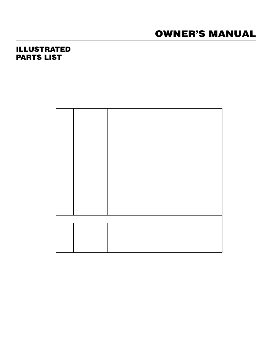 Owner’s manual, Illustrated parts list | Desa Rgh3000pr User Manual | Page 31 / 32