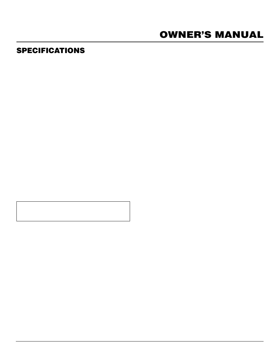 Owner’s manual, Specifications | Desa Rgh3000pr User Manual | Page 5 / 32
