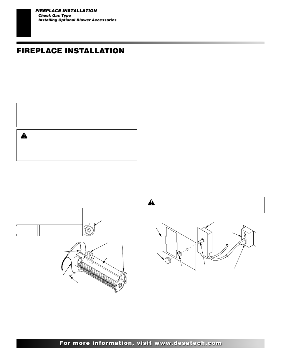 Fireplace installation | Desa (V)K42N SERIES User Manual | Page 16 / 40