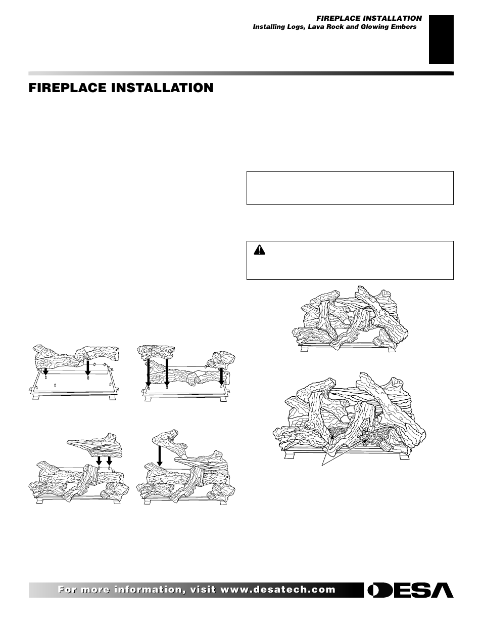 Fireplace installation | Desa (V)K42N SERIES User Manual | Page 23 / 40