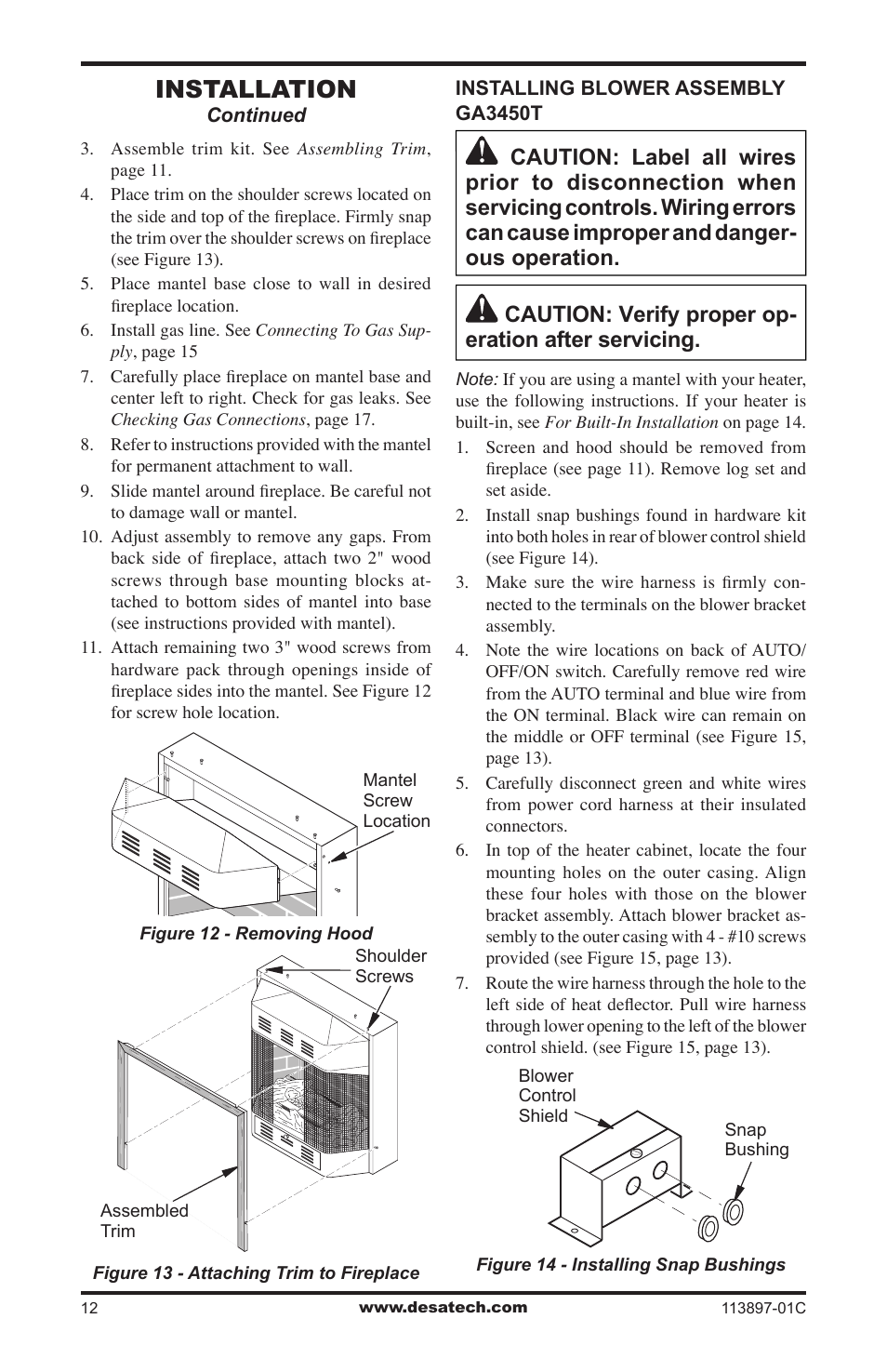 Installation | Desa CF26PRA User Manual | Page 12 / 36