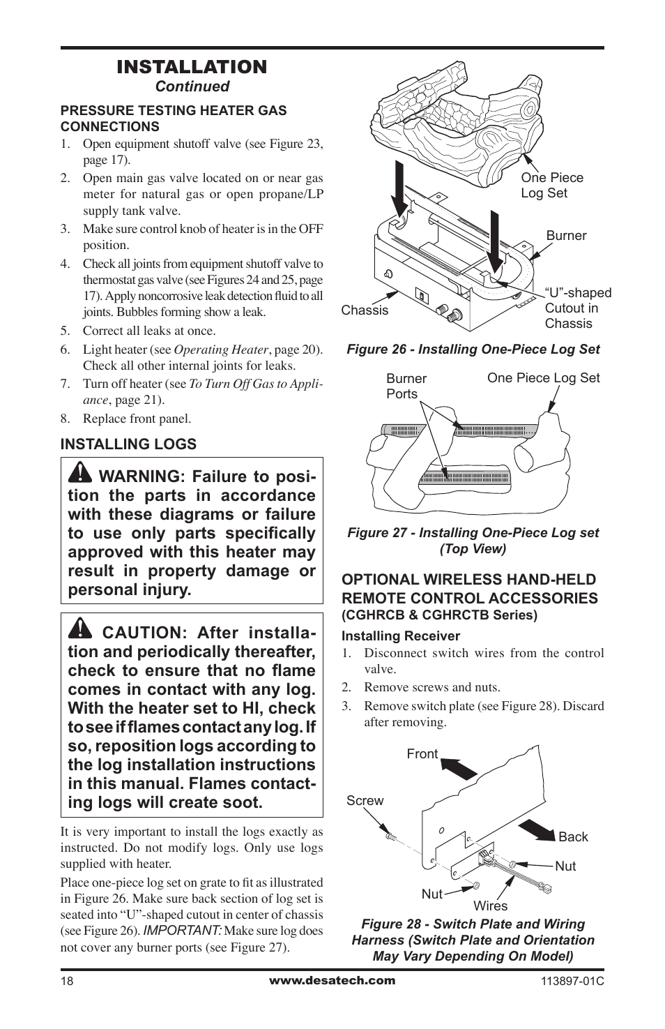 Installation | Desa CF26PRA User Manual | Page 18 / 36