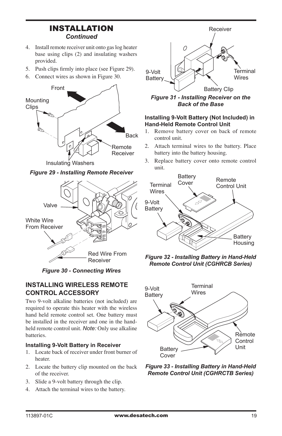 Installation | Desa CF26PRA User Manual | Page 19 / 36