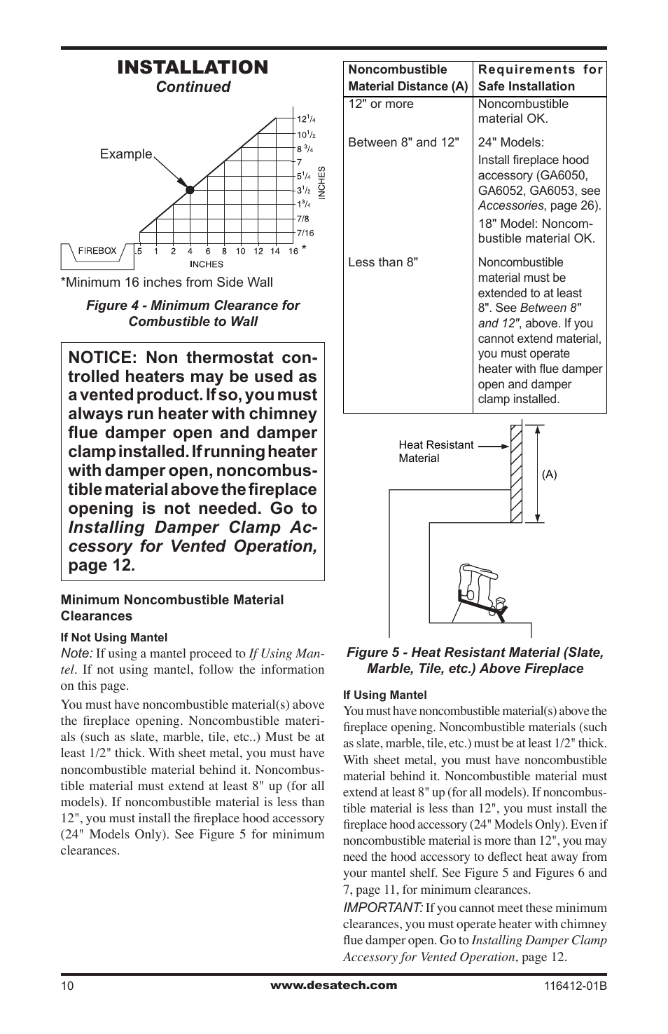 Installation | Desa VFRMV18PB User Manual | Page 10 / 32
