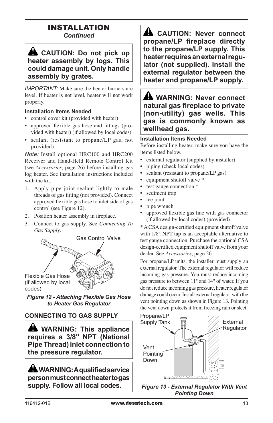 Installation | Desa VFRMV18PB User Manual | Page 13 / 32