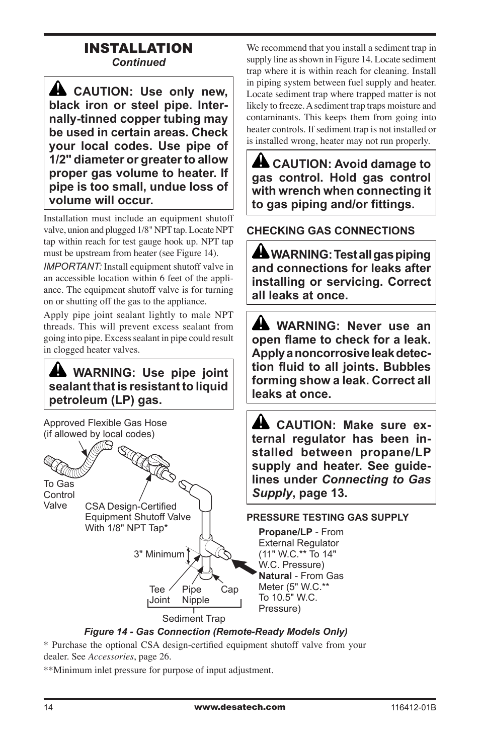 Installation | Desa VFRMV18PB User Manual | Page 14 / 32