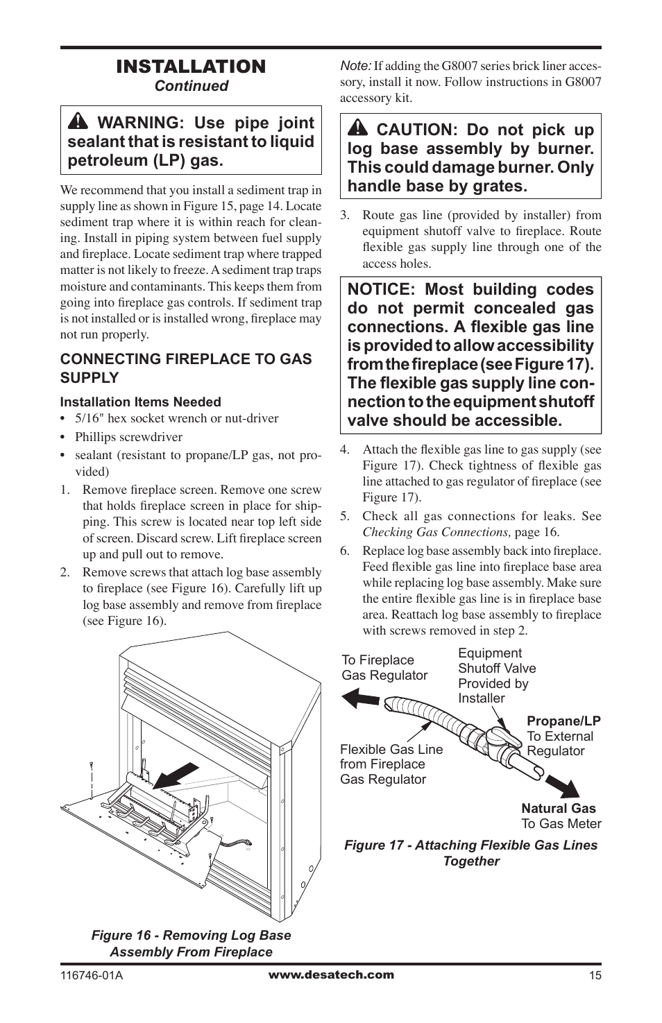 Installation | Desa VSGF36NRA User Manual | Page 15 / 40