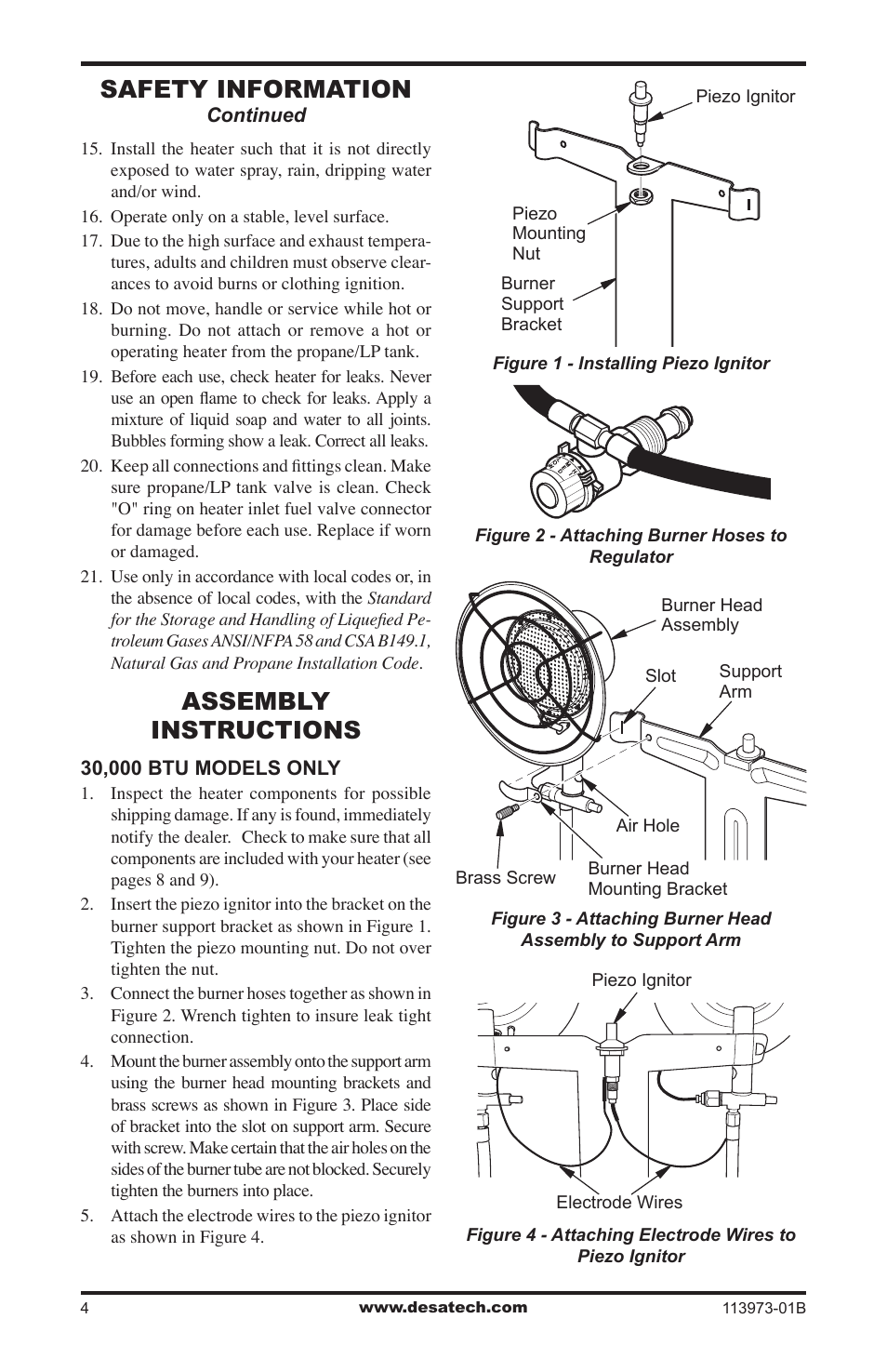 Assembly instructions, Safety information | Desa AND TT30 10 User Manual | Page 4 / 32