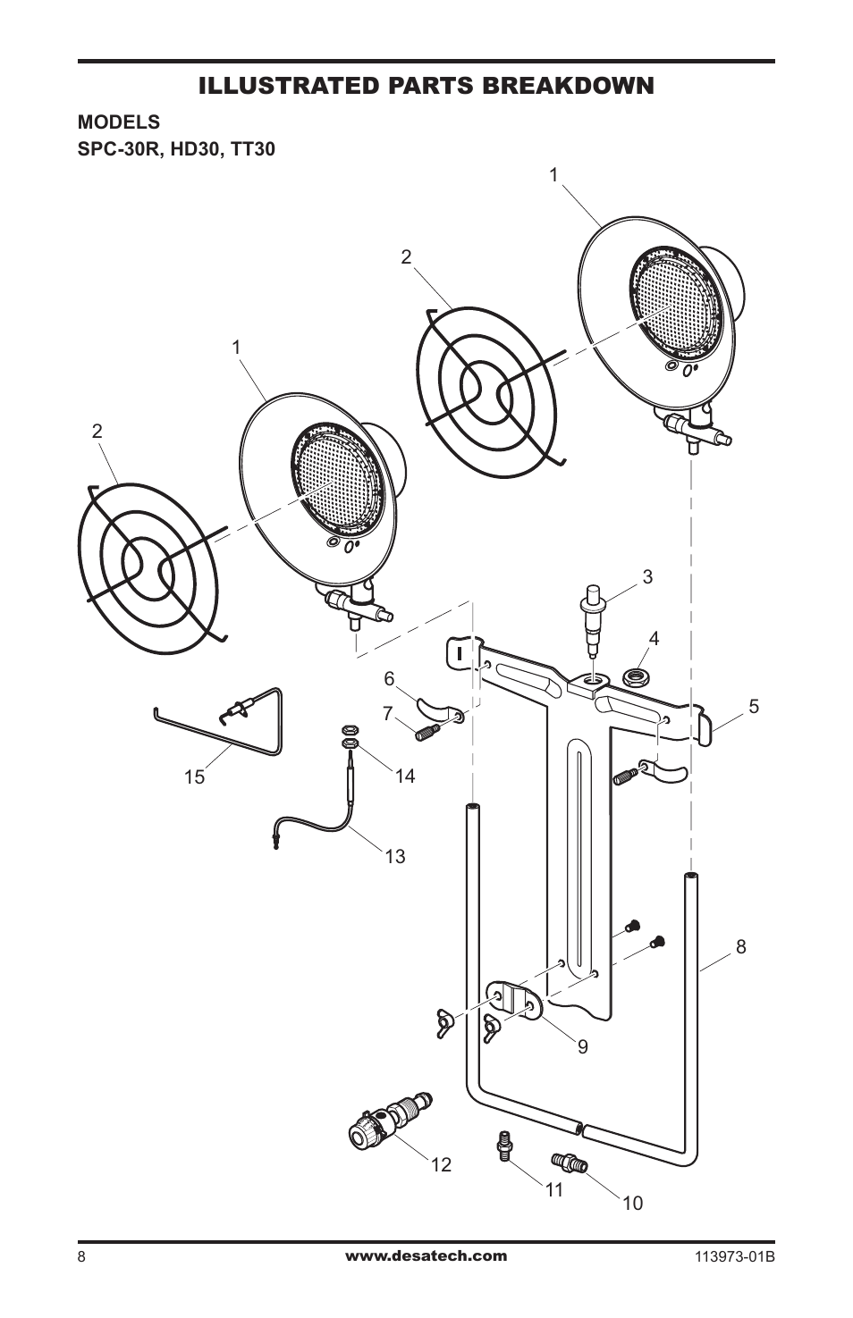 Illustrated parts breakdown and parts list, Illustrated parts breakdown | Desa AND TT30 10 User Manual | Page 8 / 32