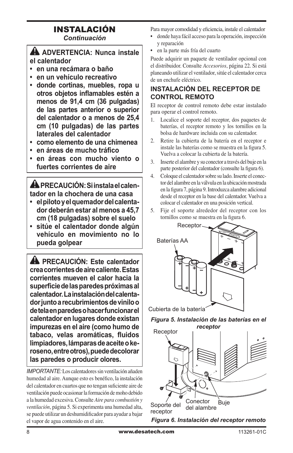 Instalación | Desa CTR25NR User Manual | Page 32 / 48