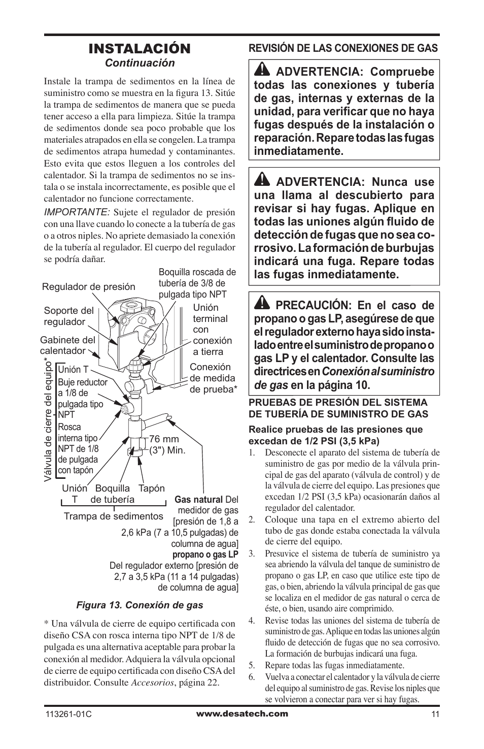 Instalación | Desa CTR25NR User Manual | Page 35 / 48