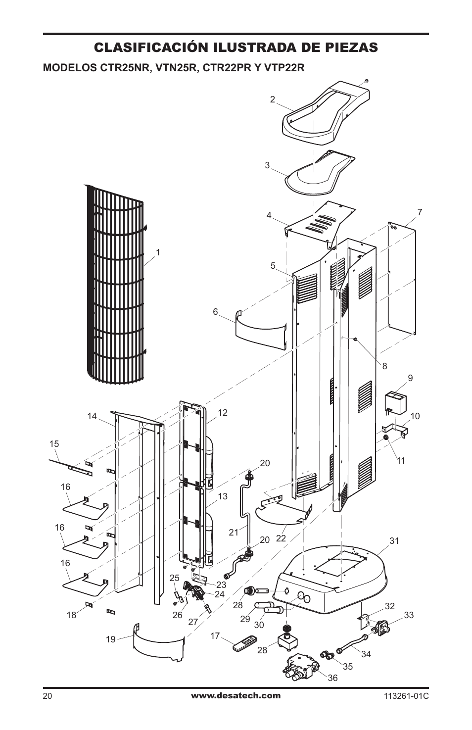 Clasificación ilustrada de piezas | Desa CTR25NR User Manual | Page 44 / 48