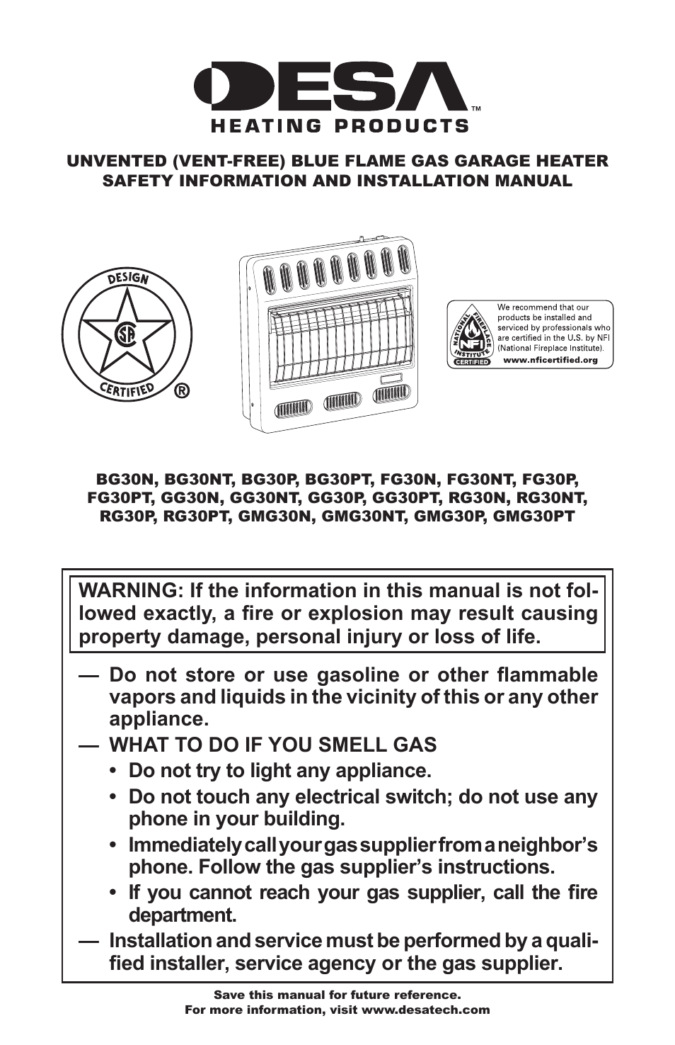 Desa BG30PT User Manual | 32 pages