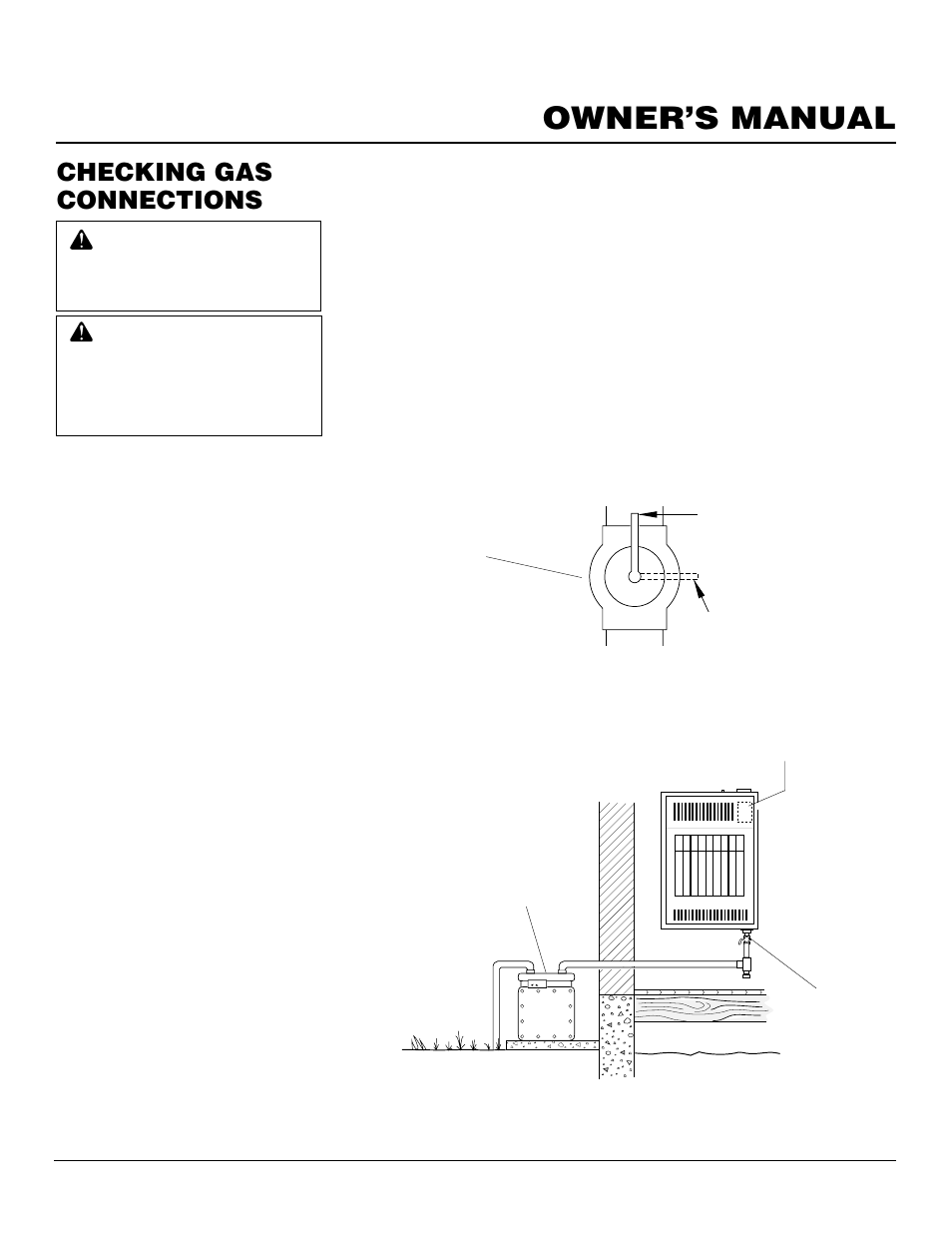 Owner’s manual, Checking gas connections | Desa CGN10R User Manual | Page 9 / 20