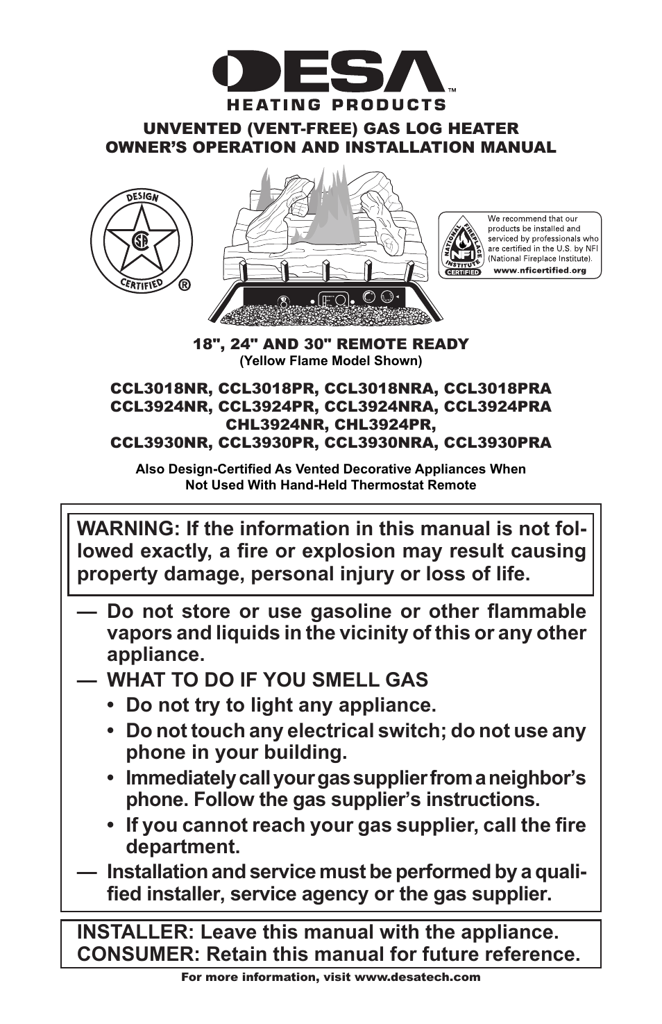 Desa CCL3924PRA User Manual | 36 pages