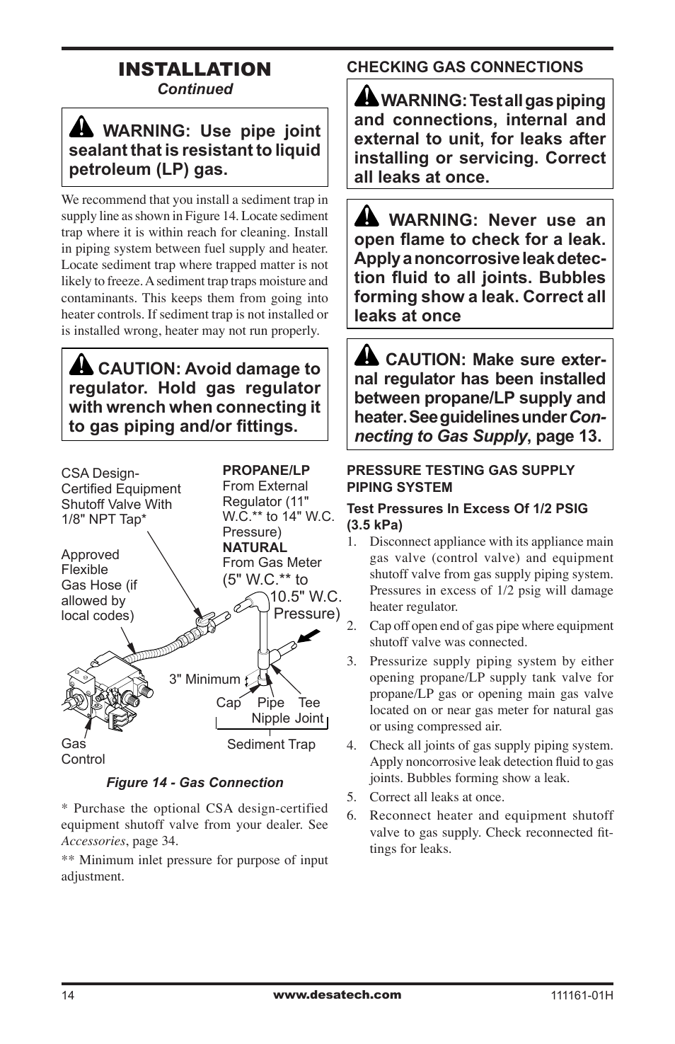 Installation | Desa CCL3924PRA User Manual | Page 14 / 36