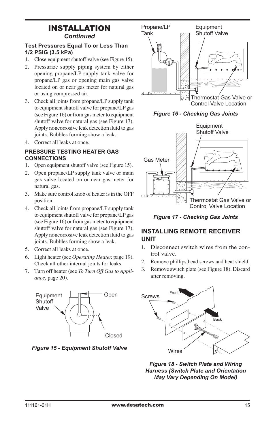 Installation | Desa CCL3924PRA User Manual | Page 15 / 36