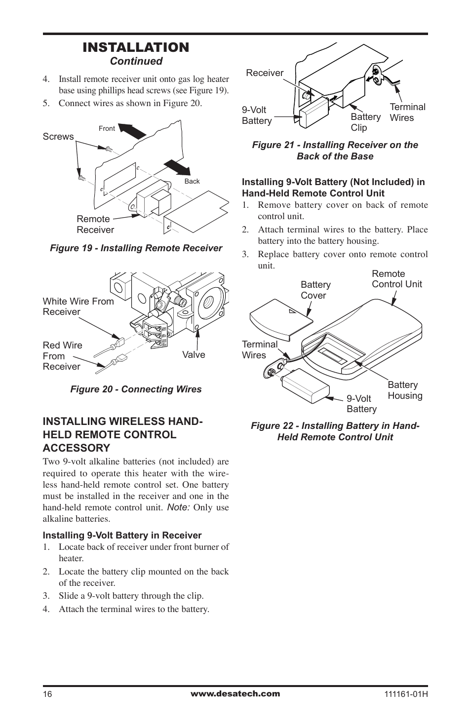 Installation | Desa CCL3924PRA User Manual | Page 16 / 36