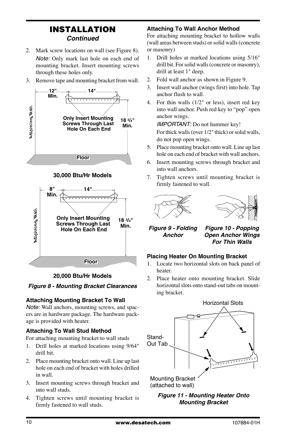 Installation, Continued | Desa GN30 User Manual | Page 10 / 32
