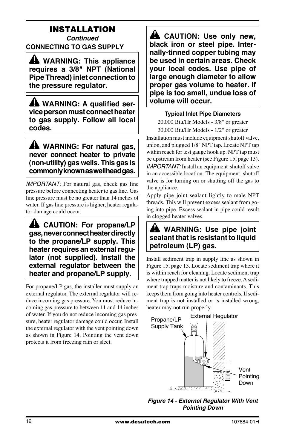 Installation | Desa GN30 User Manual | Page 12 / 32