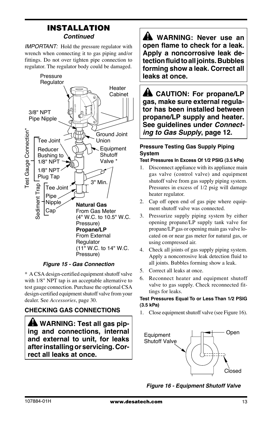 Installation | Desa GN30 User Manual | Page 13 / 32