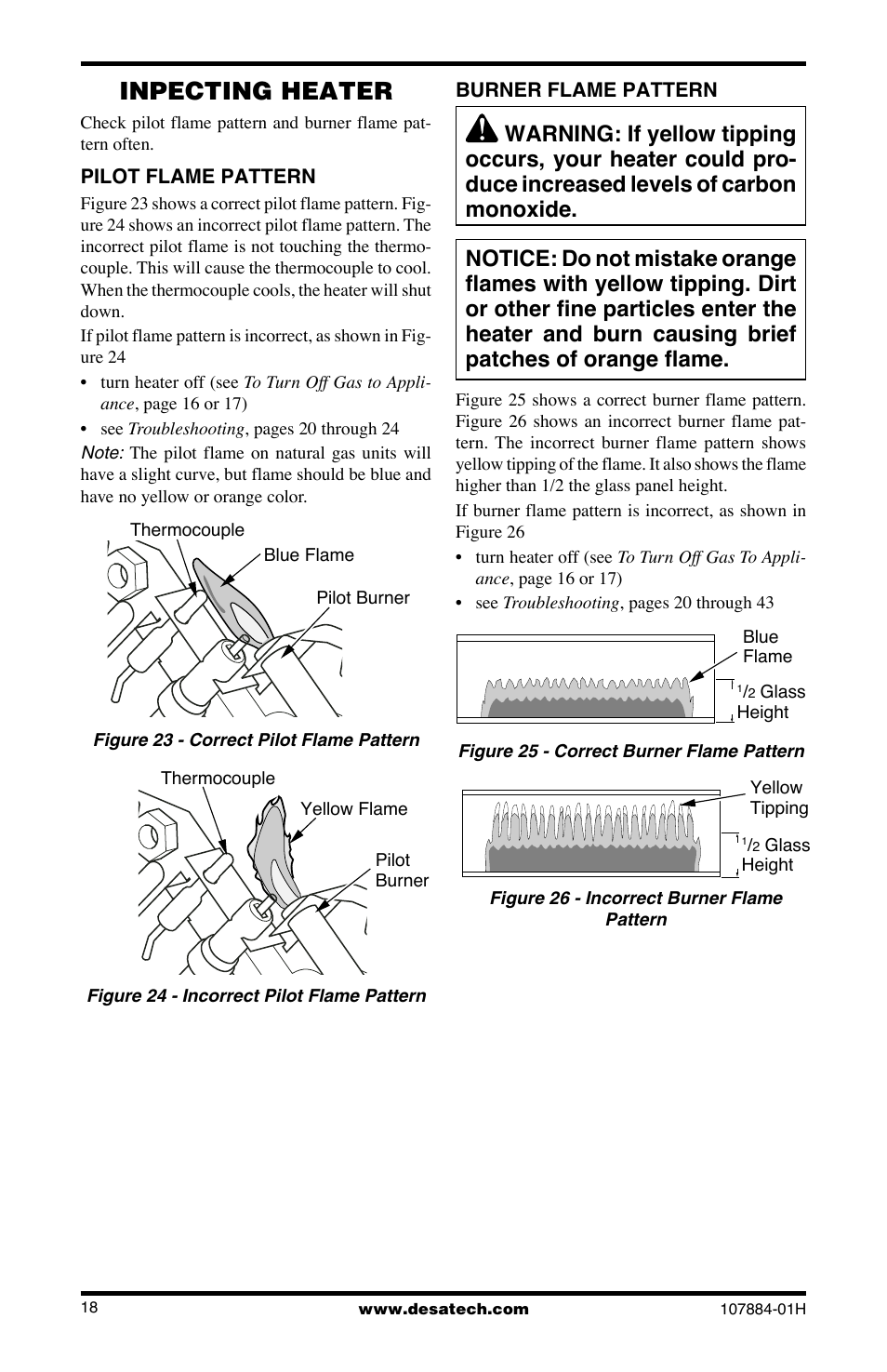 Inpecting heater | Desa GN30 User Manual | Page 18 / 32