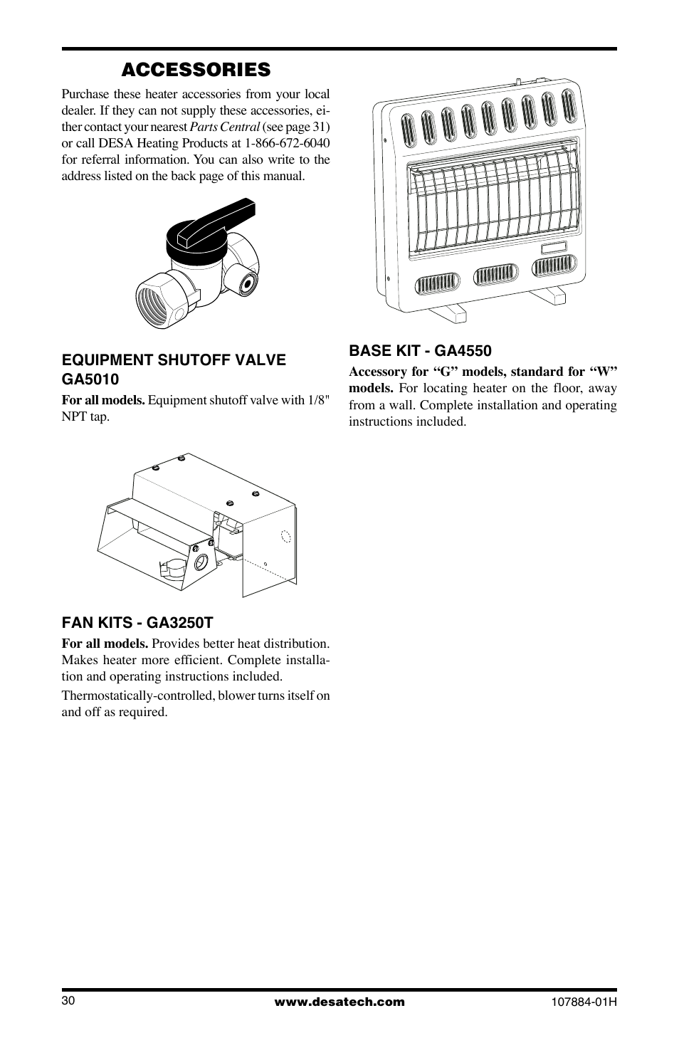 Accessories | Desa GN30 User Manual | Page 30 / 32