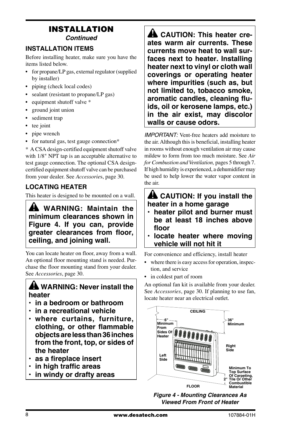 Installation | Desa GN30 User Manual | Page 8 / 32