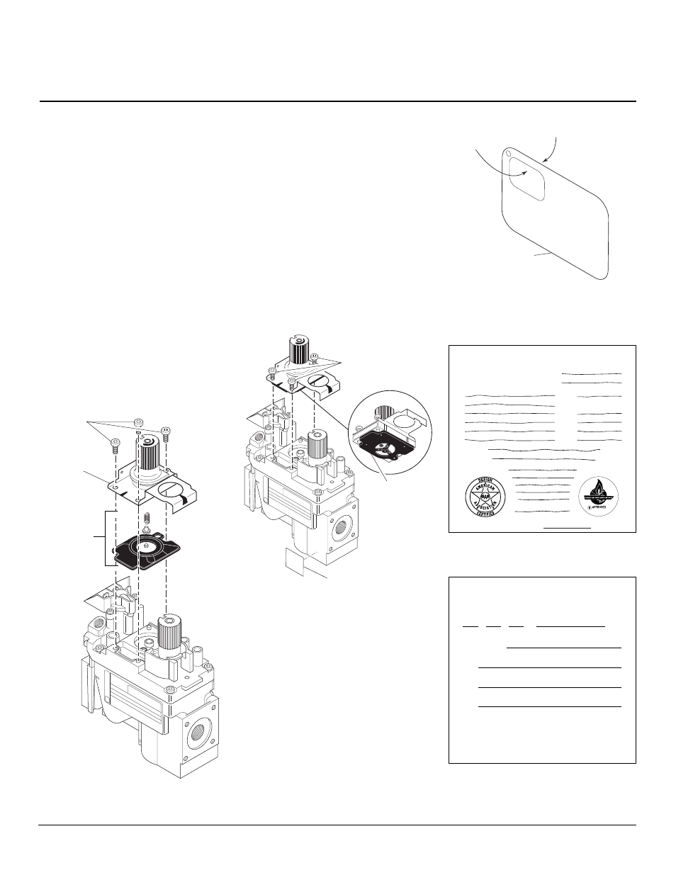 Installation instructions, Gas control valve conversion, Conversion labeling and placement | Figure 10 - conversion information label | Desa 105838-02 User Manual | Page 3 / 4