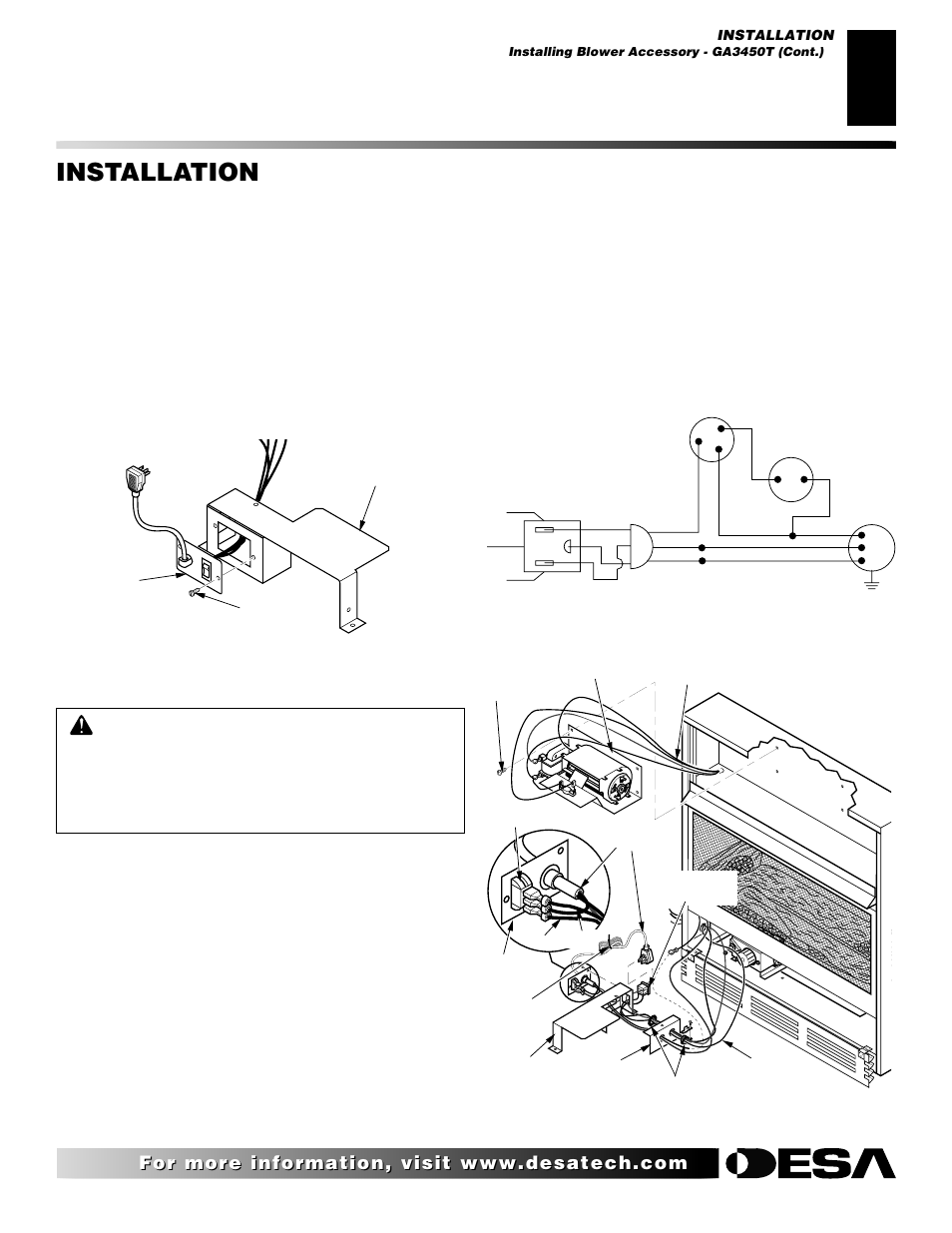 Installation, Continued, For built-in installation | Desa CGCF26TN User Manual | Page 13 / 30