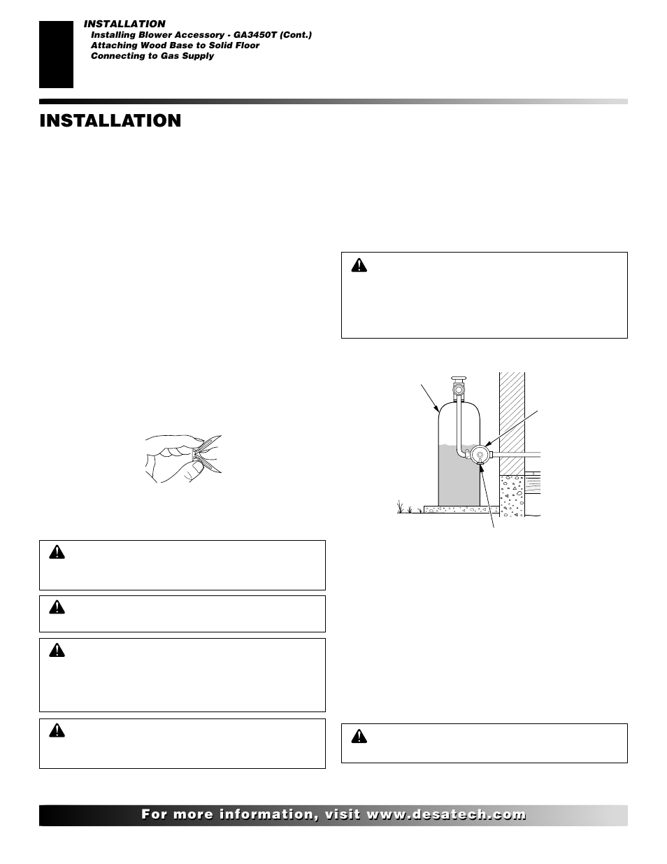 Installation, Continued | Desa CGCF26TN User Manual | Page 14 / 30