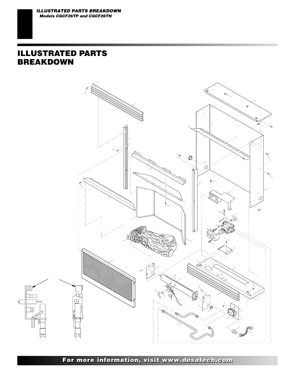 Illustrated parts breakdown, Models cgcf26tp and cgcf26tn | Desa CGCF26TN User Manual | Page 24 / 30